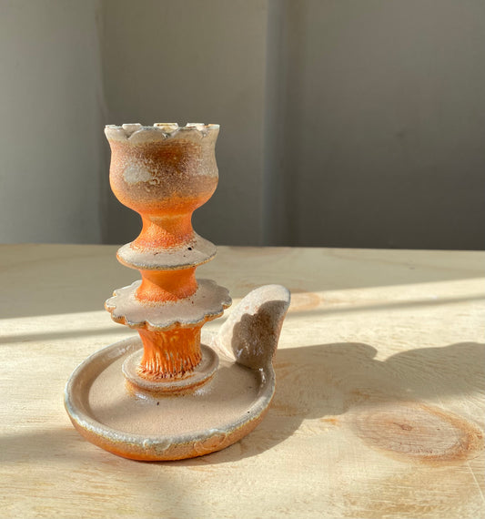 Soda Fired Candlestick